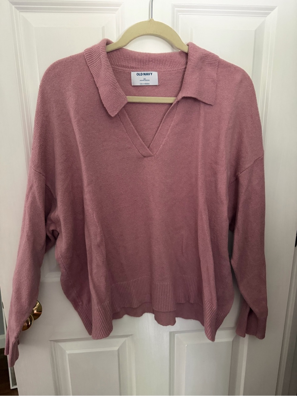 Blush pink collared sweater